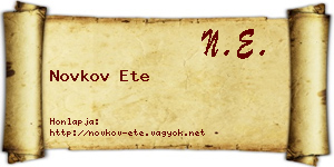 Novkov Ete névjegykártya